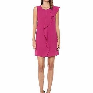 NWT Adrianna Papell‎ Sleeveless Ruffle Flutter Sleeve Dress Women’s Pink Size 8